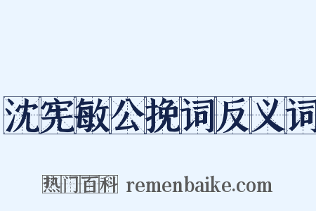 沈宪敏公挽词反义词是什么意思的图片